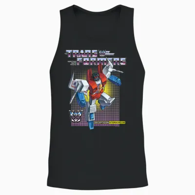 Transformers Decepticon Starscream T-Shirt, Herren, Unisex-Erwachsene, Kurzarm, Schwarz, S, Klassisch, Cartoon, Offiziell Lizenziert, Klassische Passform, Imported Unisex Tank Top - Black