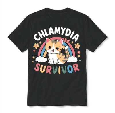 Chlamydia Survivor Inappropriate Adult Humor Unisex T-Shirt - Black