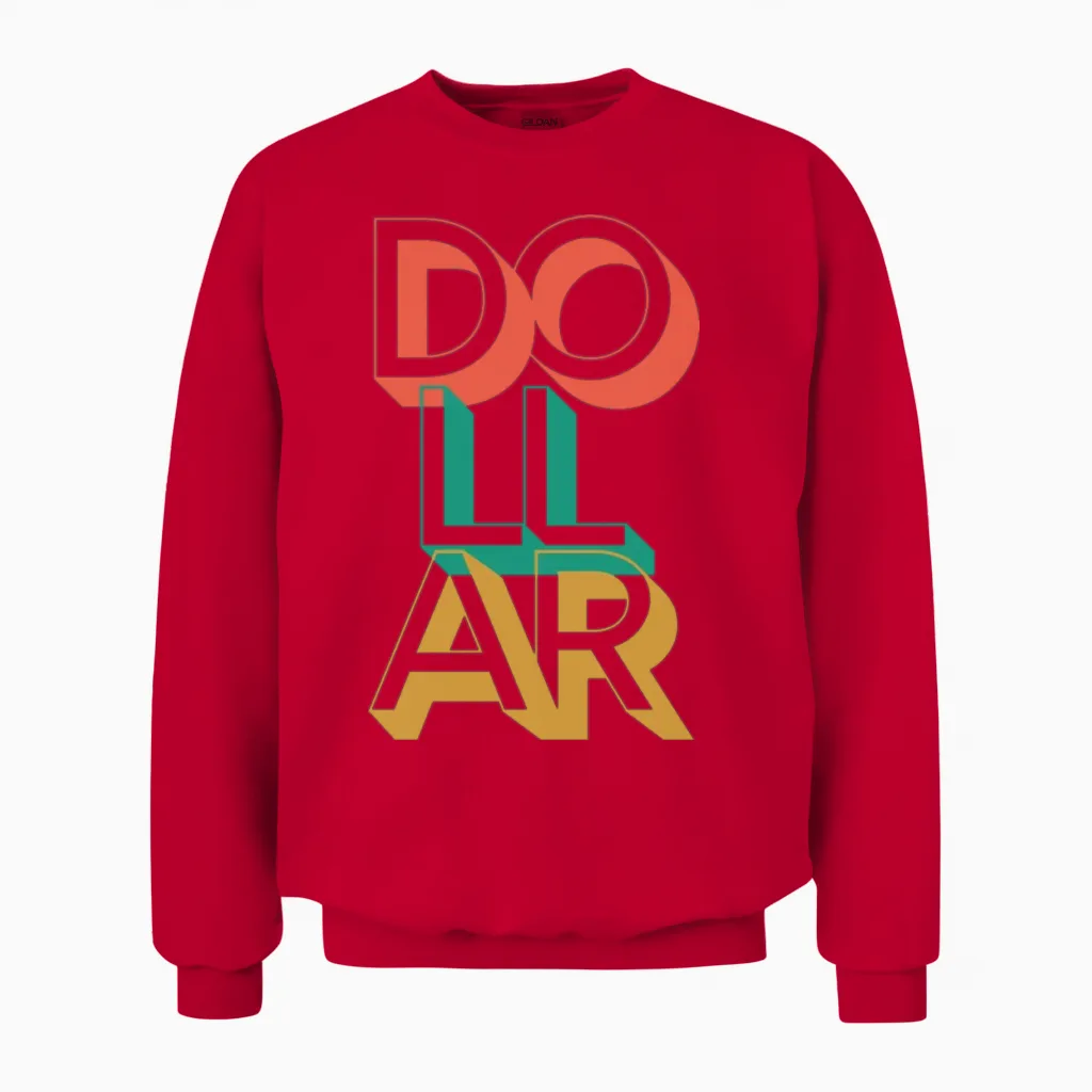 Retro Dollar Unisex Sweatshirt in Red