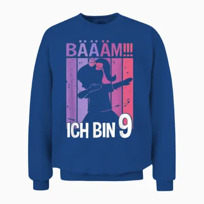 Girls' T-Shirt with German Text "tanzen Bääm Ich Bin 9 Jahre Dab" [german Unisex Sweatshirt - Royal