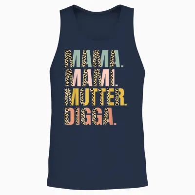 Mama Mami Mother Digga Mother's Day Leopard for Mum Women's T-Shirt, Black Unisex Tank Top - Navy