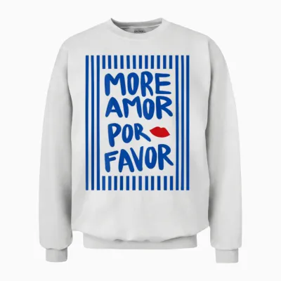 More Amor Por Favor X Kiss Selflove Selbstliebe Backprint Unisex Sweatshirt - White