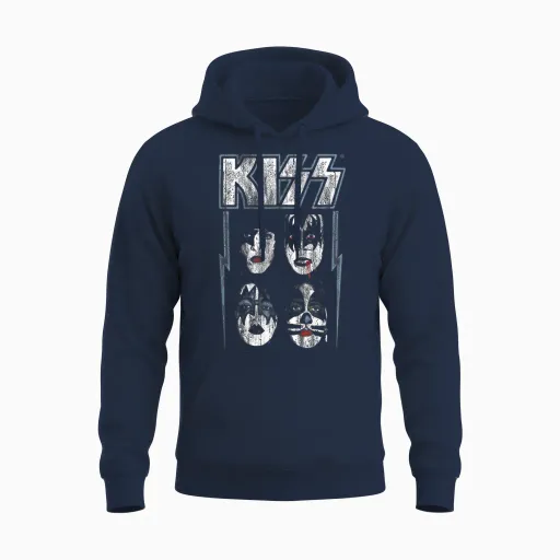 Kiss Hard Rock Music Band Made for Lovin' You by Rock Off Unisex Hoodie - Navy