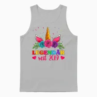 4. Geburtstag Mädchen Shirts, Legendar Seit 2019 Einhorn Unisex Tank Top in Ash - 1