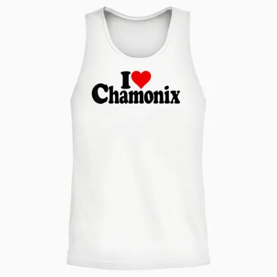 I Love Heart Chamonix French Alps Mont Blanc France T-Shirt, White, S Unisex Tank Top - White