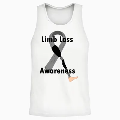Limb Loss Awareness Ribbon Unisex Tank Top - White