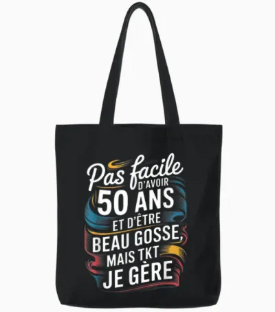 50 Years Funny 50th Birthday Gift Joke Funny T-Shirt, Black, S Tote Bags - Black