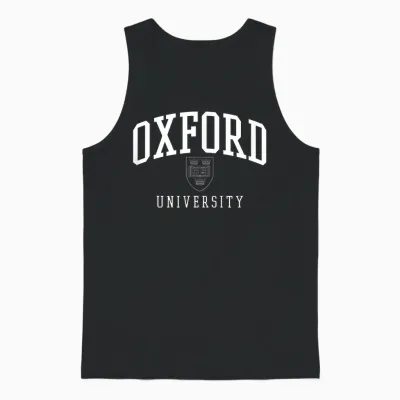 Oxford Logo White T-Shirt, Blue, S Unisex Tank Top - Black