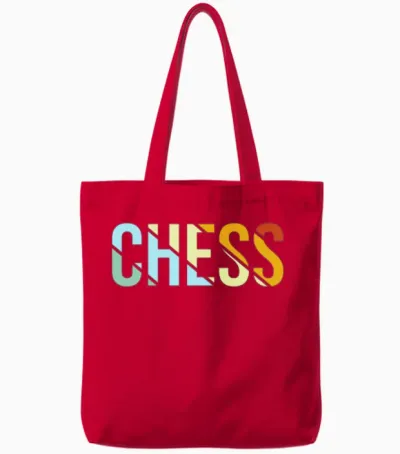 Chess Retro Tote Bags - Red