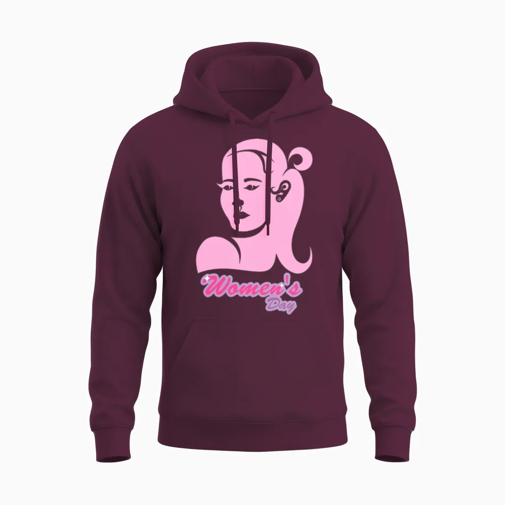 Women's Day Unisex Hoodie in Maroon