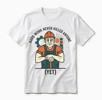 Sarcastic Laborer Hard Work Never Killed Anyone Unisex T-Shirt - White