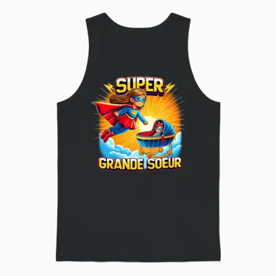 Child Super Big Sister Heroic - Pregnancy Announcement T-Shirt, Black Unisex Tank Top - Black