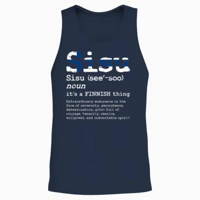 Finnish Sisu Finland Sisu Print Finns Sisu Product Unisex Tank Top - Navy