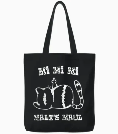 Mi Mi Mi - Halts Maul - Gejammer, Jammern, Genervte Katze Tote Bags - Black
