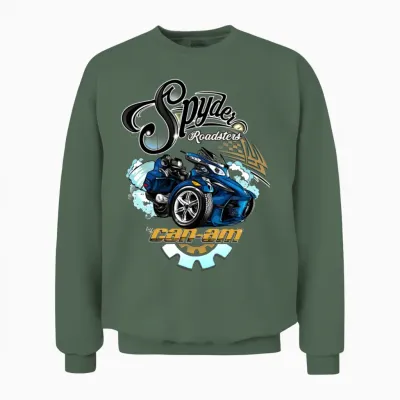 Can Am Spyder Roadsters Retro Logo Unisex Sweatshirt - Military Green
