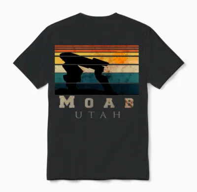 Moab Utah Retro Unisex T-Shirt - Black