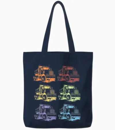 Retro Truck Driver Gift Tote Bags - Navy