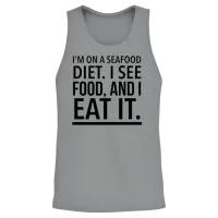 I'm on a Seafood Diet I See Food and I Eat It Unisex Tank Top - Sport Grey – 2
