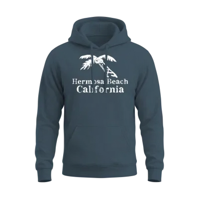 Hermosa Beach California Palm Tree Souvenirs Gifts Unisex Hoodie - Dark Heather