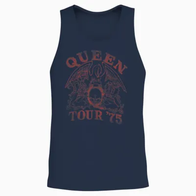 Official Tour Queen 75 T-Shirt, Black, S Unisex Tank Top - Navy