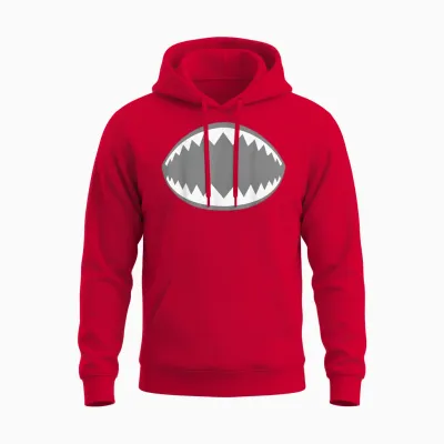 Shark Jaw Shirt Adult Kids Men Women Shark Mouth Costume Unisex Hoodie - Red