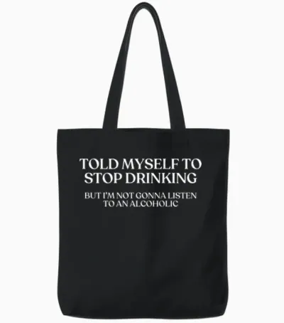 Shirt Funny Drinking Back Tote Bags - Black