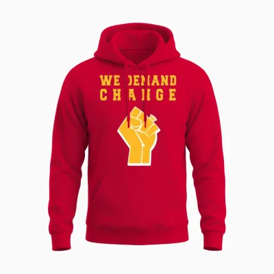 We Demand Change - Purple and Gold - Blm Unisex Hoodie - Red