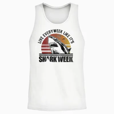 Shark Week Live Every Week Like It's Shark Week Vintage Unisex Tank Top - White