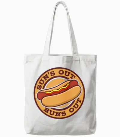 Suns Out Buns Out Hot Dog Eating Contest Hot Dog Tote Bags - White