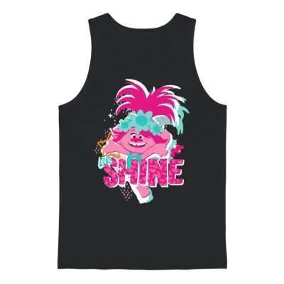 Trolls Shine with Pink Poppy Unisex Tank Top - Black