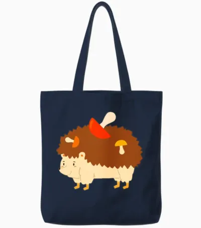 Funny Mushroom Tote Bags - Navy