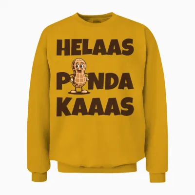 Oh Nuts! Helaas Pindakaas - Funny Dutch Peanut Pun Unisex Sweatshirt - Gold