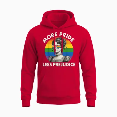 Mehr Stolz, Weniger Vorurteile, Lgbtq-Regenbogenkunst Unisex Hoodie - Red
