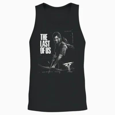 The Last of Us Ellie Readys Bow Black and White Portrait Unisex Tank Top - Black