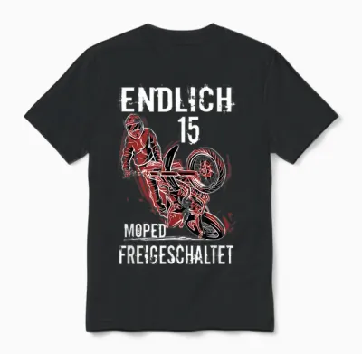 Endlich 15 Moped Unlocked Birthday Moped Driver Unisex T-Shirt - Black