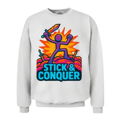 Heroic Stickman Gaming Unisex Sweatshirt - White