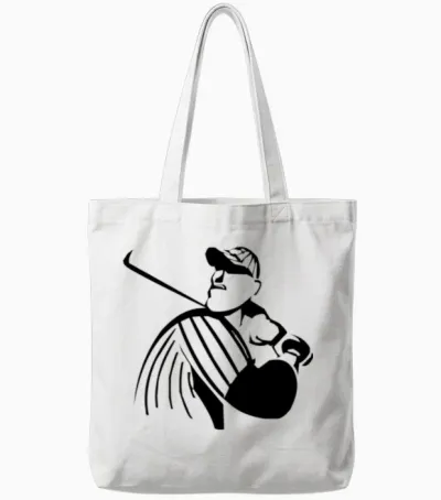 Baseball Batter Tote Bags - White