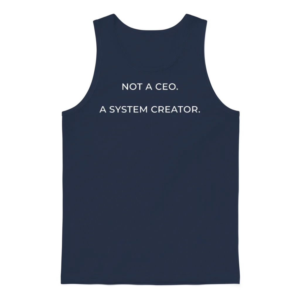 Not_a_ceo_a_system_creator_white Unisex Tank Top - Navy