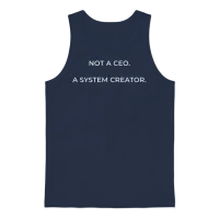 Not_a_ceo_a_system_creator_white Unisex Tank Top - Navy – 1