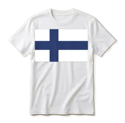Flag of Finland, Finlands Flag, Flag Finland Unisex T-Shirt - White