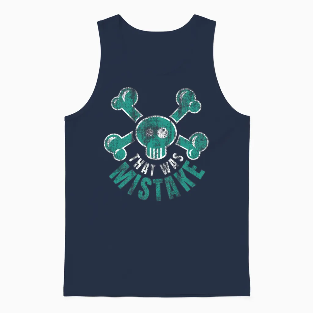 That Was Mistake - Retro Funny Unisex Tank Top in Navy