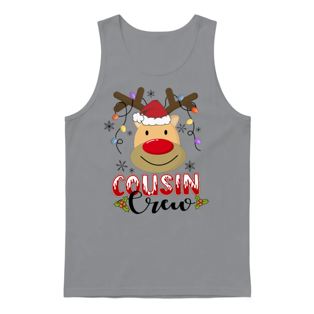 Christmas Cousin Crew Funny Red Plaid Matching Paj Unisex Tank Top - Sport Grey