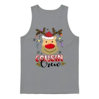 Christmas Cousin Crew Funny Red Plaid Matching Paj Unisex Tank Top - Sport Grey – 1