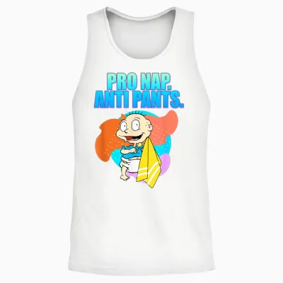 Tommy Pickles - Pro Nap. Anti Pants. Unisex Tank Top - White