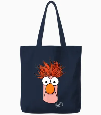 Disney the Muppets Beaker Muppet Labs Big Face Tote Bags - Navy