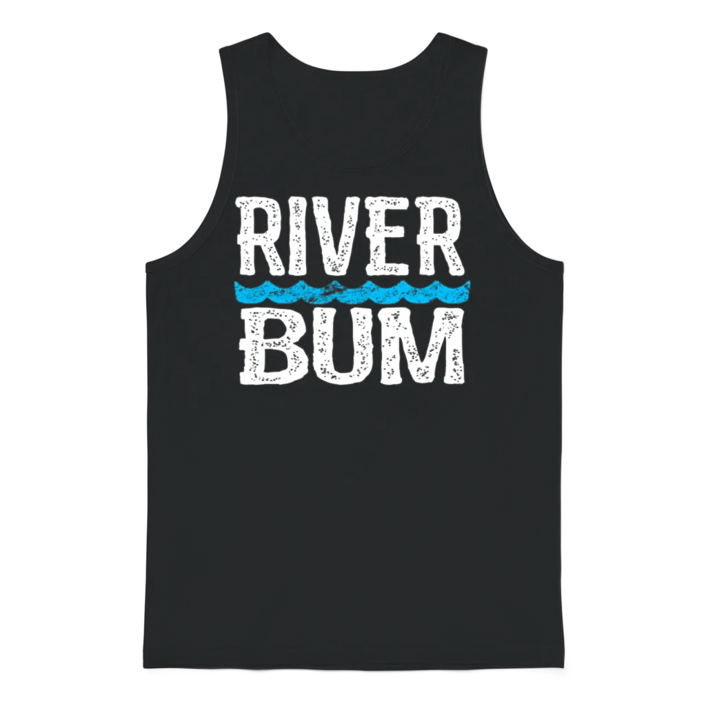 River Bum Floating Float Camping Vacation Rat Unisex Tank Top - Black
