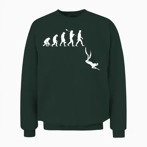 Spearfishing Evolution, Spear Fishing Unisex Sweatshirt in Forest