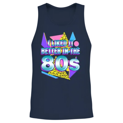 Retro 1980 80s Unisex Tank Top - Navy