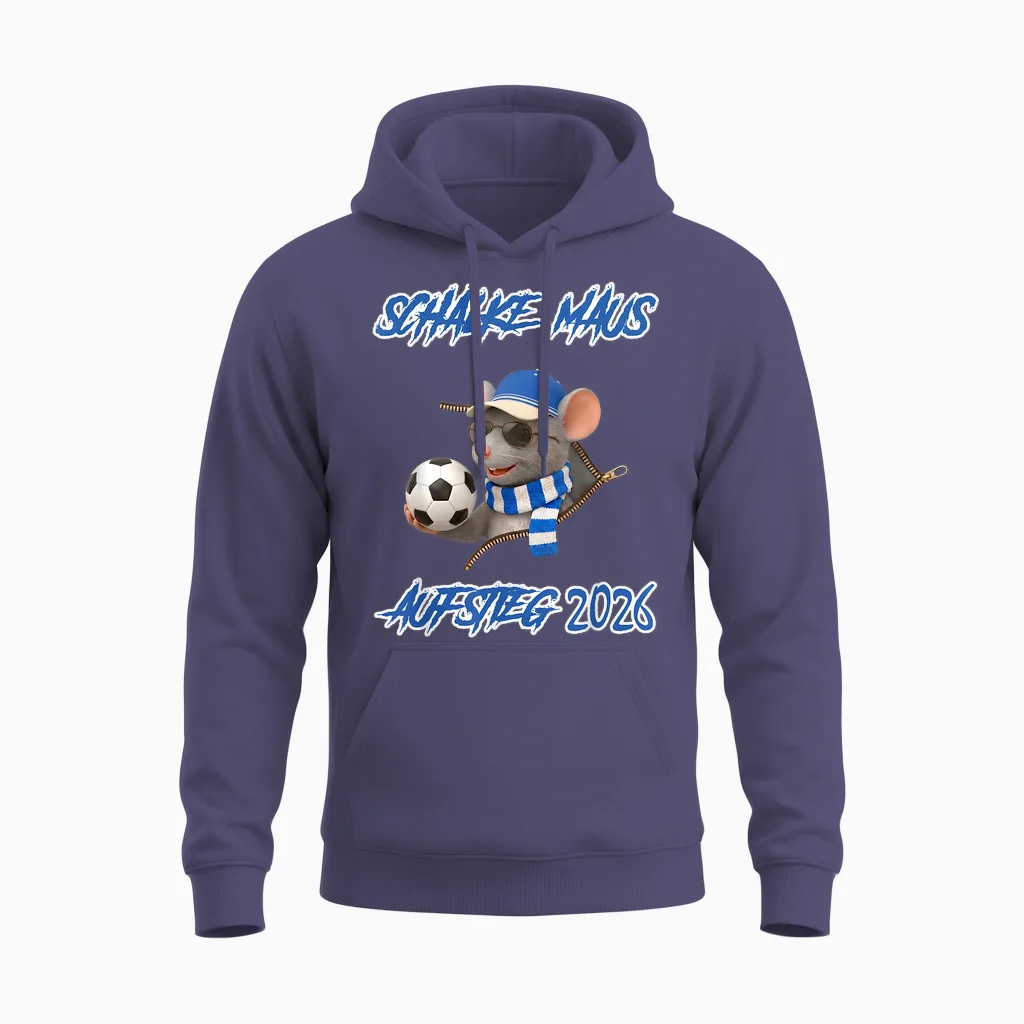 Schalke Maus Unisex Hoodie in Heather Sport Dark Navy