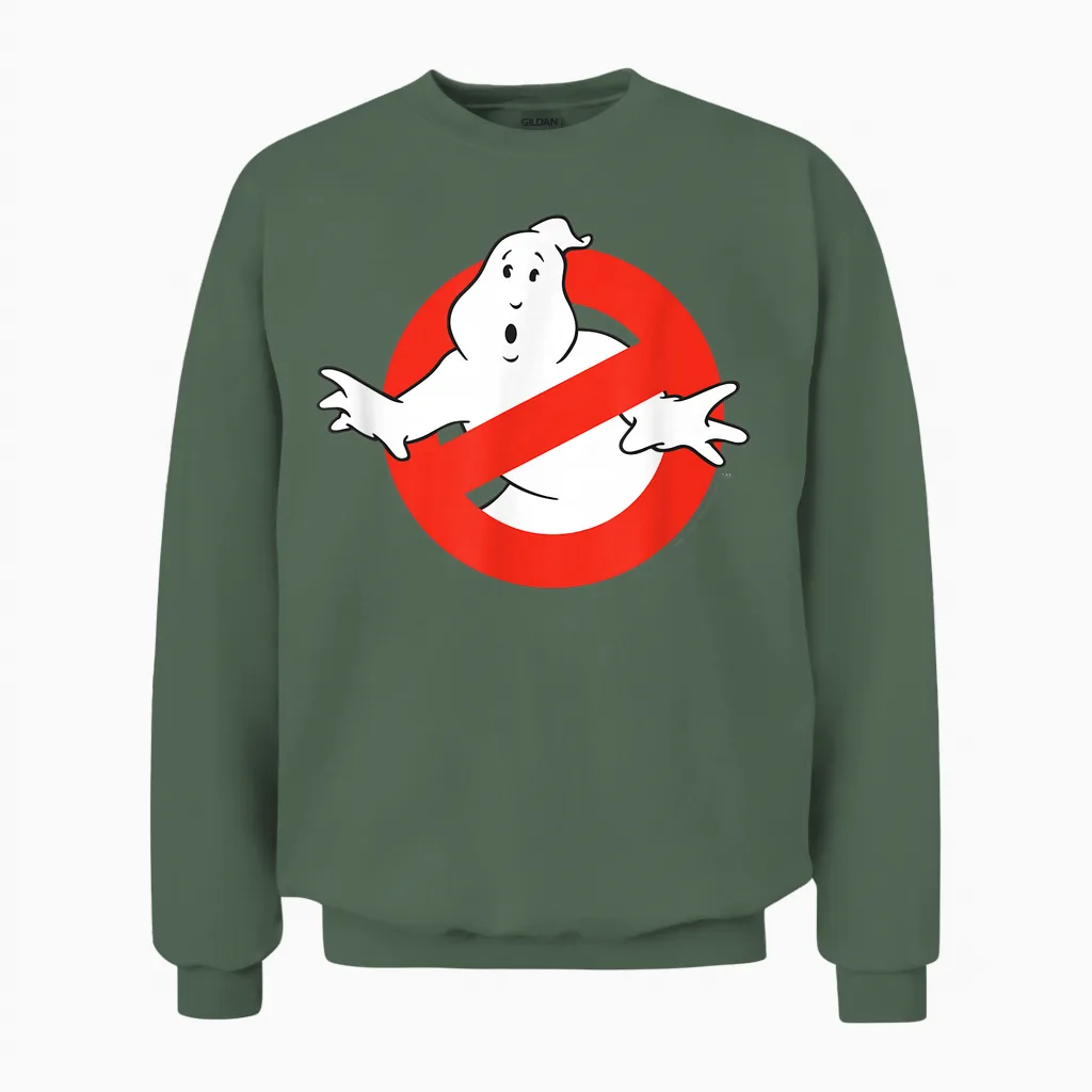 Ghostbusters Original No Ghost Logo Funny Retro Movie Unisex Sweatshirt in Military Green